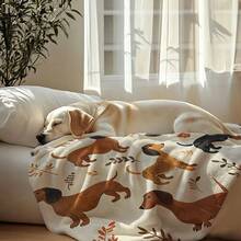 1 chiếc chăn cho thú cưng bằng vải flannel in hình chó Dachshund, mềm mại, ấm áp, dễ chịu, có thể giặt được, dùng cho giường ngủ trên ghế sofa, giường trong nhà hàng ngày. - 130*150cm - Xem 6