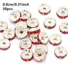 50 buah Manik-manik Bulat Rhinestone AB 4/6/8/10mm Kristal Lepas untuk Pembuatan Perhiasan DIY, Gelang, dan Aksesoris Kalung - oblat - View 31