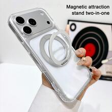 Koolife 1 件装透明磁吸手机壳，PC+TPU 2.0mm 背板，360° 旋转支架，兼容 MagSafe，防震保护壳，适用于 Apple 17/17 Pro/17 Pro Max/17 Air/16/15/14/13/12 - 透明支架款 - 查看 5
