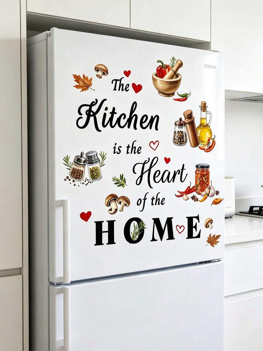 Kitchen/Dining Room Wall Decoration: Decorative Wall Stickers, Creative Kitchenware, Pepper/Salt English Slogan Stickers. - Multicolor - View 1