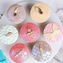 Khuôn dập nổi, khuôn tạo họa tiết chân váy bánh fondant, khuôn hình vỏ cây, tường lâu đài, vân gỗ, hình sỏi, khuôn nướng bánh quy và bánh ngọt. - Xem 6