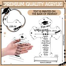 1 Tấm bảng acrylic hình thánh giá trang trí bàn học, quà tặng tốt nghiệp theo đạo Cơ đốc, dành cho học sinh, khắc câu Kinh Thánh, quà tặng tốt nghiệp, trang trí lớp học, trang trí nhà cửa, trang trí bàn, trang trí phòng ngủ, đồ dùng nhỏ trang trí nhà cửa. - Quà tốt nghiệp - Xem 2