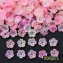 300颗花形琉璃珠樱花隔珠水晶玻璃珠，适用于珠宝DIY制作手链、发饰、耳环 - 小花朵 - 查看 13