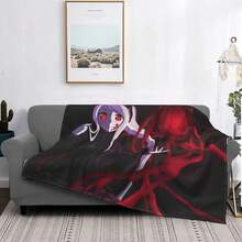 Anime Overlord Shalltear Bloodfallen Blanket Unisex Blankets Soft Plush Fleece Throw Blankets For Couch Sofa Bedding Living Room - 黑色 - 查看 9