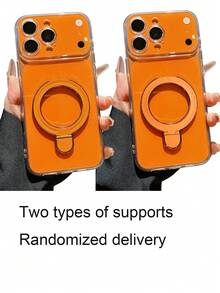 Suporte minimalista multifuncional para celular com janela grande (1 unidade), compatível com iPhone 17, 17 Pro Max, 16 Pro Max, 15 Pro, 14, 13, 12 e 11. Ótima opção de presente para familiares, amigos, irmãs e namoradas no Dia dos Namorados, aniversários, Dia das Mães, Páscoa e outras datas comemorativas. - laranja - Ver 8
