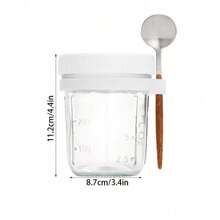 1 cốc yến mạch ngâm qua đêm 350ml mới, kèm thìa, nắp thủy tinh kín, cốc ngũ cốc thời trang chất lượng cao dùng cho bữa sáng tại nhà/văn phòng, sữa chua, đồ dùng học tập, chuẩn bị cho năm học mới. - Nhiều màu - Xem 2