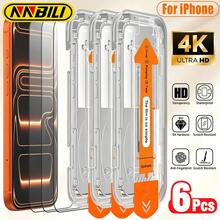 NNBILI 6片裝高畫質鋼化玻璃螢幕保護貼，相容 iPhone 18/18 Pro/18 Pro Max/17/17 Air/17 Pro/17 Pro Max/16/16E/16 Pro/16 Plus/16 Pro Max/15 Pro/14 Plus/13/12 Mini/11/X/XR/XS Max，自動除塵，易於安裝，高畫質全螢幕覆蓋，防刮防水 - 6 件 - 查看 39