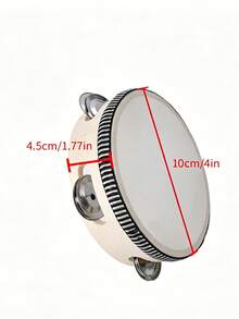 1 chiếc trống gõ cầm tay bằng gỗ, nhạc cụ gõ nhịp điệu, trống kim loại một hàng, thích hợp cho các bữa tiệc và karaoke (Không bao gồm dùi trống) - Nhiều màu - Xem 13