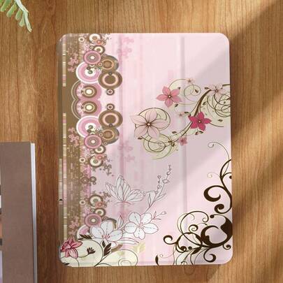 Kingsung Ốp lưng máy tính bảng họa tiết hoa anh đào và nốt nhạc, tương thích với iPad 9.7/10.2/10.5/10.9/12.9/Pro 11, thế hệ thứ 10, Air 8 (M4) 2026 (11/13 inch), tương thích với Samsung Galaxy Tab S6 Lite 10.4 inch, tương thích với Kindle Paperwhite thế hệ thứ 12 2024, Kindle thế hệ thứ 11 2022. Có chức năng chống rơi vỡ, chân đế thông minh/tự động bật/tắt màn hình.