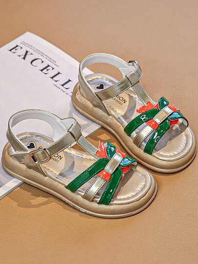 1 Pair 2026 New Fashion Casual Sandals For Girls, Suitable For Summer Daily, Breathable Outdoor Beach Sports Sandals