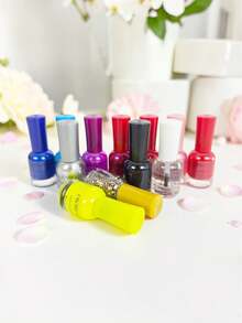 Set Of 12 Water-Based Nail Polishes, 16ml, Quick-Drying, Long-Lasting, Easy To Use, Suitable For Beginners, For Salon Or Home Use - Gold - View 6
