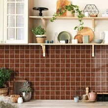 Stiker Dinding Perekat Mosaik Kristal, Wallpaper Tahan Air dan Tahan Lembap untuk Kamar Mandi, Stiker Dekoratif Tahan Minyak untuk Dapur, Pelindung Percikan Ubin Subway yang Dapat Dilepas, Ubin Dinding Perekat 3D, Stiker Pelindung Percikan Dapur dan Kamar Mandi, Dekorasi Rumah Ubin Dapur dan Kamar Mandi - Ideal untuk Dekorasi Dapur, Kamar Mandi, Ruang Cuci, Camper, dan Perapian DIY - GST107 - View 2