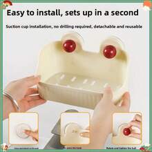 Bathroom Wall-Mounted Storage Rack, Organizer Basket, Suction Cup Toilet Vanity Makeup Cosmetic Holder - D - View 1