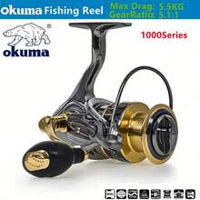 13+1 Bearing Fishing Reel, 1000~7000 Series, Interchangeable Left/Right Spinning Reel, 5.5~8.5kg Drag Power, Metal Rocker Arm, Suitable For Various Water Bodies - Gold - View 19