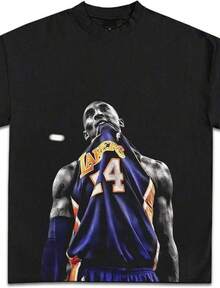 T Shirt Print ,Graphic-Cotton Tees Size Plus, Cartoon Round Neck Short Sleeve, Exclusive Kobe Designed Graphic T-Shirts _ Premium Made Heavyweight Shirts For Men & Women _ Y2K Vintage Basketball Rap_1 ,Y2K,Oversized Shirt Men,With Shirt,Summer Tops,Shirt Suitable - màu đen - Xem 7