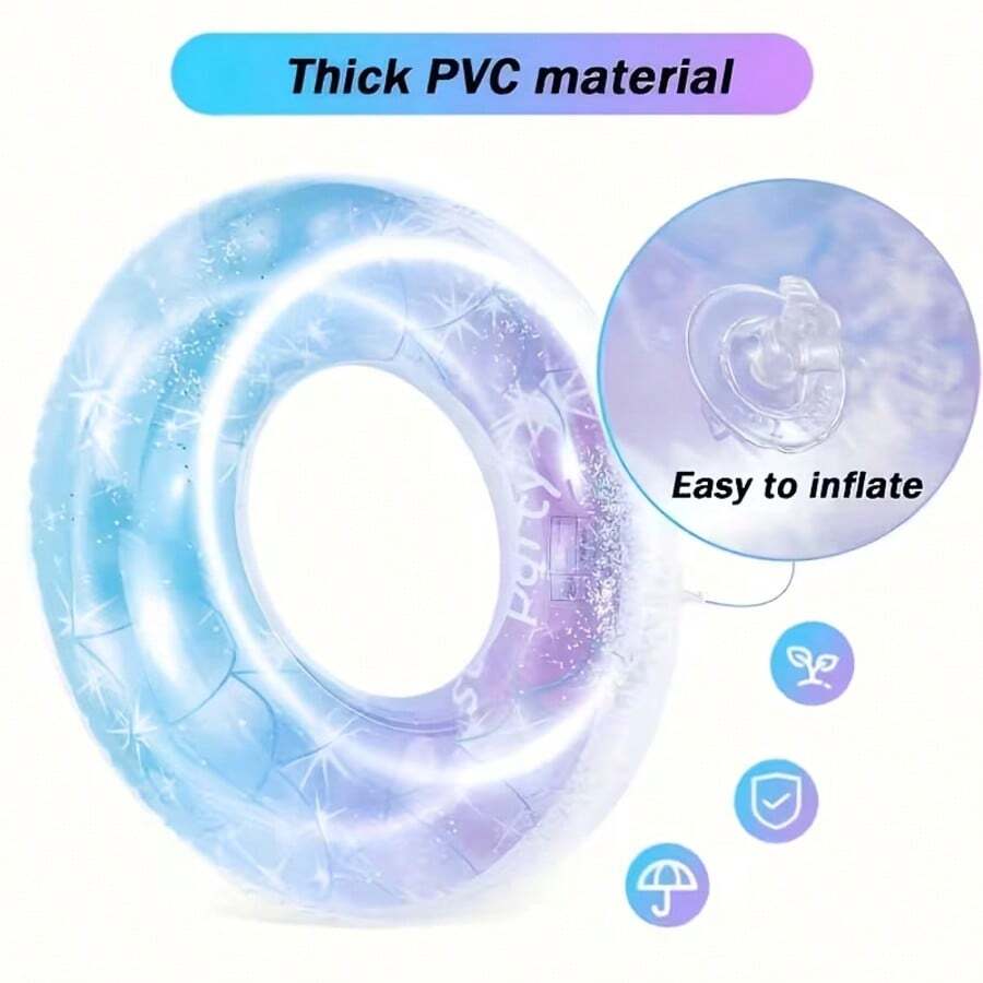 Flotador inflable con anillo de natación con estrellas degradadas y brillo, grueso y a prueba de fugas, accesorio de piscina y playa para la familia en verano - flotador - Ver 1