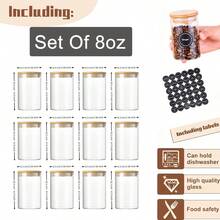 12packs  Glass Storage Containers With Lids, Glass Jars With Lids, Clear Food Jar, Square Canister , Pantry Organizers And Storage For Cookie Flour Oat Pasta Tea Coffee Bean (Round) - Vòng tròn trong suốt 12 - Xem 12