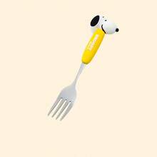 Cuchara de sopa, cuchara, tenedor, cuchara de arroz, tenedor de cena, tenedor de fruta, pulido espejo de acero inoxidable con mango de cerámica Snoopy genuino - Ver 16