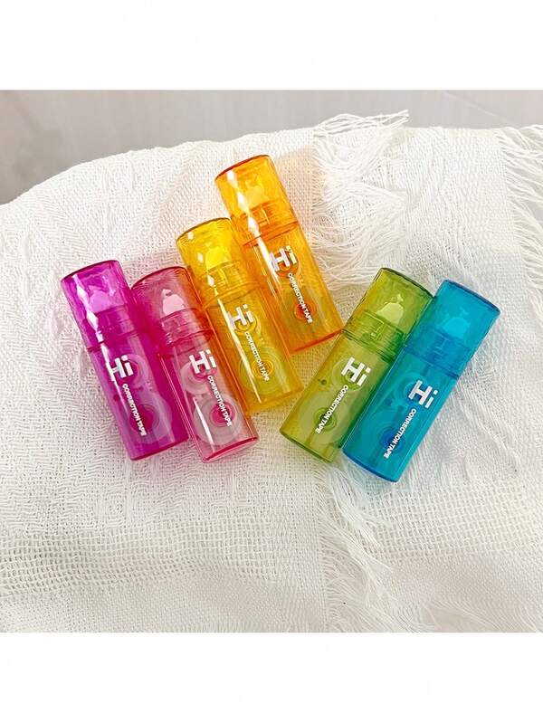 Bộ 6 cuộn băng xóa trong suốt nhiều màu, thiết kế sáng tạo, nhỏ gọn và đẹp mắt, rất cần thiết cho văn phòng phẩm trường học và quà tặng ngày lễ.
