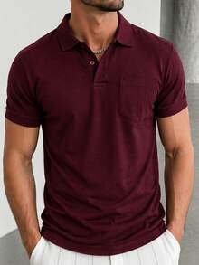 Men's Polo Shirt With Pocket - Granate - Ver 1