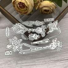 1件套春季花卉金属切割模具，水仙花图案，带“Hello”字样，碳钢压花模板，适用于剪贴簿、卡片制作 - MC752 - 查看 2