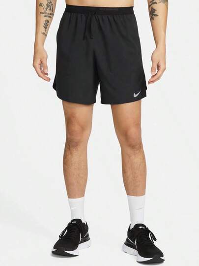  Quần short thể thao nam Nike Dri-Fit kiểu dáng đơn giản, màu trơn, in logo, ống đứng, nhanh khô, thoáng khí, màu đen DM4742-010