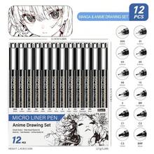 AOPO New High-Quality Professional Super Black Ink Pens, 4/6/9/12/21 Pcs Metal Clip Body, Smooth Writing, High-Quality Fine Tip Markers, Water-Based Pens, Fine Tip Pens For Drawing, Sketching, Master-Level Premium Quality - Sets - View 15