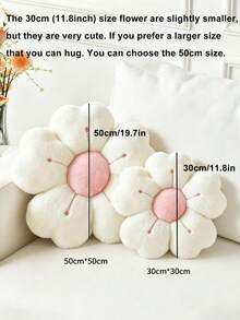 Christmas Decorative Pillows, Adorable Daisy Flower Cushions, Soft Faux Rabbit Fur Pillows For Sofas, Bedrooms, And Living Rooms,Perfect For Christmas And New Year Home Decor,A Wonderful Christmas Gift For Family And Friends - 白色粉芯 - 查看 8