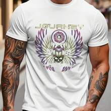 Classic white Journey 1981 graphic tee, retro rock band casual wear. - Blanco - Ver 2
