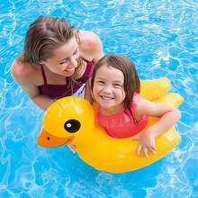Yellow Inflatable Swimming Ring Duck Shaped Floating Mat, Summer Outdoor Water Leisure Floating Bed, Inflatable Raft, Swimming Toy For Children And Kids - Yellow - View 1