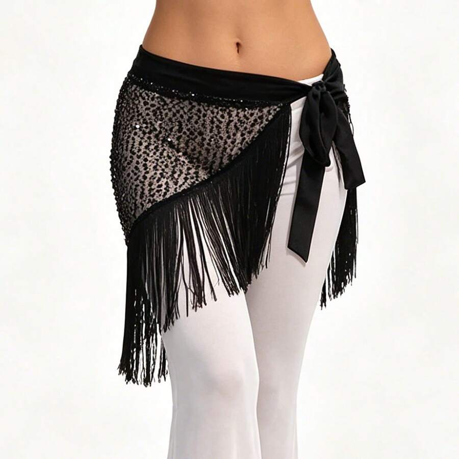 1pc Bohemian Tassel Waist Chain, Belly Dance Waist Apron, New Design Adjustable Waist Chain, Suitable For Women's Sequin Costumes, Dance Costumes, Applicable For Carnival Parties, Stage Performances - Multicolor - View 1