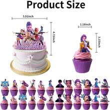 asmodee Cartoon Theme Cake Decorations, Anime Cupcake Liners Decorations For Birthday Party Supplies - View 6