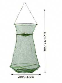 1 pièce Cage de pêche portable pliable, en métal, (Petite/Moyenne/Grande) Piège à poissons pliable tressé, idéal pour contenir les poissons, les crevettes, les crabes, outil et accessoire de pêche - Spécifications multiples - Voir 12
