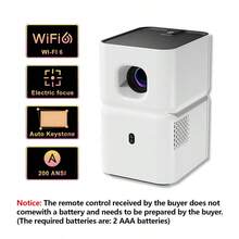 Máy chiếu thông minh PANDA PF03, hệ điều hành Android, hỗ trợ WiFi6 kép và Bluetooth, độ phân giải gốc 1280x720P, lấy nét tự động và hiệu chỉnh méo hình, máy chiếu phim gia đình di động, phù hợp cho rạp chiếu phim tại nhà, xem phim ngoài trời, hội nghị và nhiều ứng dụng khác. - Phích cắm loại C của EU (220-240V) - Xem 8