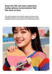 ASUS adol B10 True Wireless Earbuds 2026, Bluetooth 6.0 dengan Suara Surround 360°, Daya Tahan Baterai 124 Jam, Layar LED Pintar, Mode Gaming Latensi Rendah, Panggilan HD untuk Olahraga Lari – Hitam/Putih - View 5