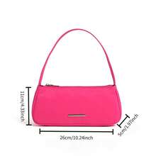 Borsa sotto braccio da donna in nylon/tessuto Oxford, borsa baguette alla moda, borsa versatile per uso quotidiano, borsa a spalla casual ed elegante - nero - Visualizzare 3