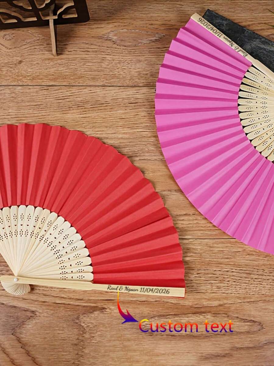 客製化文字 LOGO 紅色婚禮扇,婚禮伴手禮,婚禮伴手禮扇,婚禮派對伴手禮,新娘禮品伴手禮,折疊手扇,大宗手扇,夏季扇,歐式紙製新娘派對禮品,個性化禮品,完美禮品,新娘婚前派對禮品 - 彩色 - 查看 1