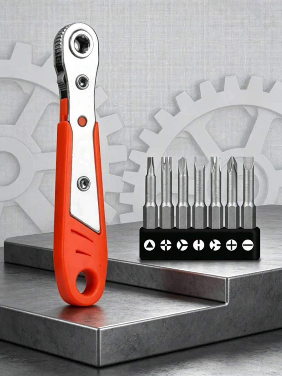Cờ lê góc vuông đa năng, cờ lê bánh cóc mini đảo chiều, bộ tua vít lục giác đa chức năng, đầu tuýp và mũi khoan. - Bộ cờ lê mini và mũi khoan không đều - Xem 1
