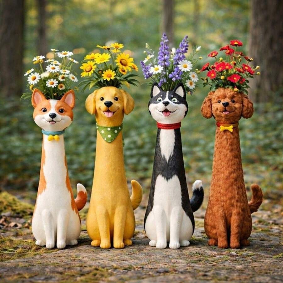 Cute And Fun Dog Shaped Vase, Modern Home Decor Suitable For Desk And Living Room - 1 PC Funny Dog Vase - View 1