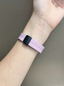 1 dây đeo silicon từ tính, tương thích với đồng hồ thông minh Band 7/8/9/10/NFC. - Hoa oải hương - Xem 5