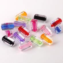 60pcs Transparent Inlaid Color Tube Beads, Acrylic Rectangular Spacer Beads With Large Holes, For DIY Jewelry Making, Bracelets, Necklaces, Phone Charms - Multicolor - View 5