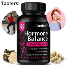 Bcuelov Hormone Balance Supplement - With Red Maca Root And Tribulus Fruit Extract - Helps Improve Mood, Balance Hormone Levels, And Promote Nutrient Absorption - 120 Capsules - 1瓶 - 查看 12