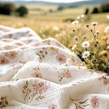 30" X 40" Universal Newborn Super Soft Warm Blanket, Cotton Front With Dotted Plush Fleece Back - Spring-gD006 - View 3