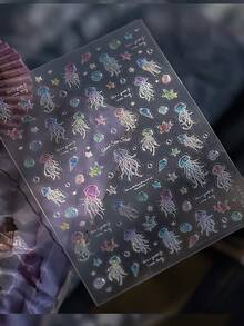 1pc Ocean Theme Pearl Shell Starfish 5D Nail Art Sticker, Self-Adhesive For Nail DIY Decoration Nail Stickers - Multicolor - View 4