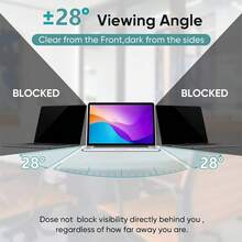Protector de pantalla de privacidad para portátil de 13.3 pulgadas 16:9 - Antirreflejo, filtro de luz azul, protección de visión a 30°, protección de privacidad mejorada y comodidad visual, superficie mate, material PET - Ver 3