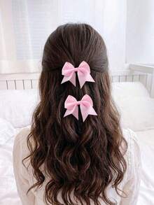 18pcs Colorful Fabric Bow Hair Clips, Cute & Versatile Hair Accessories Suitable For Daily Commute & Hairstyles, Minimalist & Elegant For Spring/Summer - Multicolor - View 6