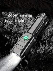 1 pieza/2pcs Linterna LED Super Brillante, Linterna Portátil con Enfoque Ajustable, Linterna LED Recargable de Alta Potencia, Multifuncional, Zoom Telescópico, Adecuada para Exteriores y Hogar, Camping, Viajes, Esencial de Viaje. - Estrella - Ver 8