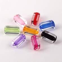 60pcs Transparent Inlaid Color Tube Beads, Acrylic Rectangular Spacer Beads With Large Holes, For DIY Jewelry Making, Bracelets, Necklaces, Phone Charms - Multicolor - View 1