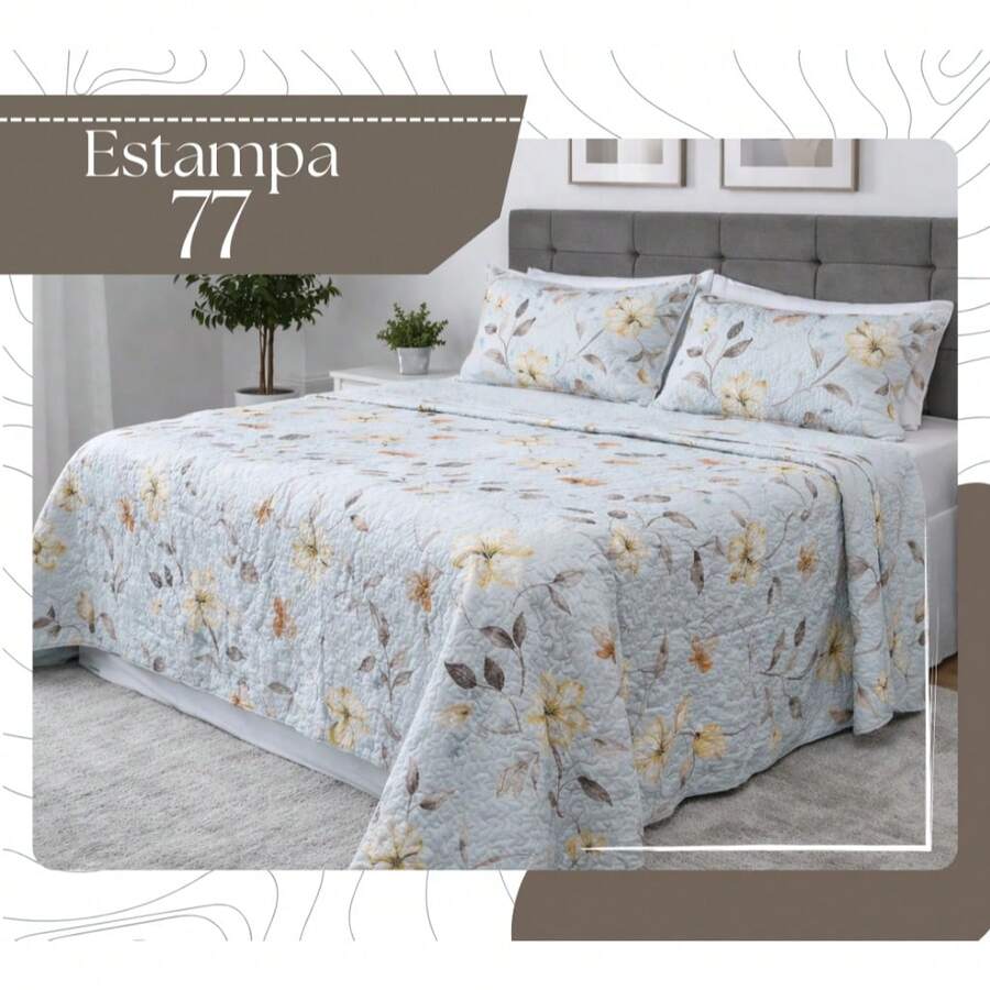 Luxury Double-Sided Embroidered Bedspread Set For Queen/King Sizes - 77 - 查看 1