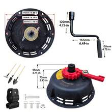 Hand Cranked Not Pull Starter For Small Tiller Sprayer Water Pumps Generator Engines For 168 170F Construction Durability Starter - Black - 查看 3